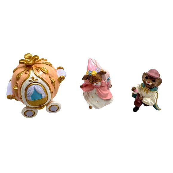 Vtg 1995 Hallmark Merry Miniatures Cinderella Mouse 6 pc Figurine Set - Picture 2 of 11